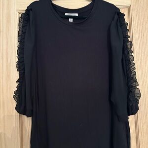 Philosophy Woman Black Knit Top with Label Detail